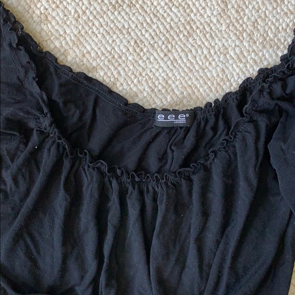 Black summery cropped blouse - Picture 3 of 7